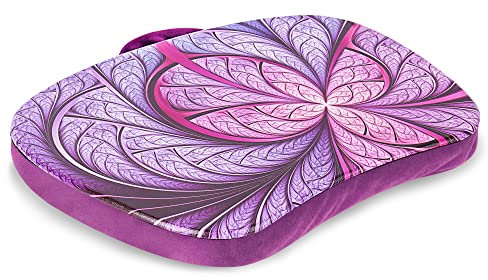 Jasenna Lap Laptop Desk - Portable Lap Desk with Pillow Cushion, Fits up to 15.6 inch Laptop for Home Office Students Use as Computer Laptop Stand, Book Tablet(1-Purple Flower)