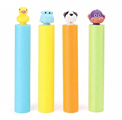 Wasserpistolen für Kinder, Wasserspritzpistole Schaumstoff Spritzpistolen Kinder Wassergewehr, Wasserpistolen für Kinder als Mitgebsel, Kindergeburtstag, Giveaway, Mitbringsel (4 Stück)