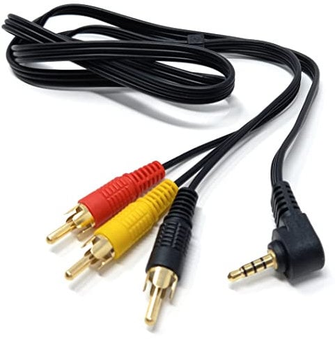 DRUT 1m Right Angle 4 Pole 3.5mm Jack To 3 x RCA Composite & Stereo Audio Video Lead Cable 3.3ft