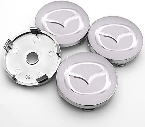 WOAFEY Nabendeckel 4 STÜCKE 60mm für Mazda- 2 3 6 MX-5 MX-30 CX-3 CX-8 CX-9 Car Rad Center Hub Cap Auto Styling Felgen Abdeckung Badge Emblem Aufkleber Radnabenkappen,B