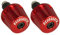 Paar rote Accossato Gegengewichte für Lenker mit Innenloch von 12 mm bis 20 mm für Aprilia Dorsoduro 900 von 2017 bis 2018 (CC 900)