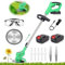 Garden Strimmer Outil de pelouse sans Fil avec Lame 36 V de kit de Coupe-Herbe à Batterie pour Tondeuse à Gazon, Entretien, Jardinage en Plein air, 2 Batteries, 1