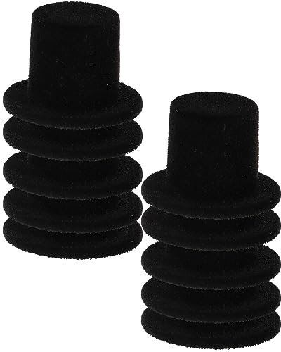 ifundom 20 Stück Mini-Zylinder Schwarze Kunststoff-Zylinder 3 8 Cm Miniatur-Zylinder Cupcake-Topper Weinflaschen-Abdeckung Dekoration Basteln Weihnachten Schneemann-Hüte Partygeschenke