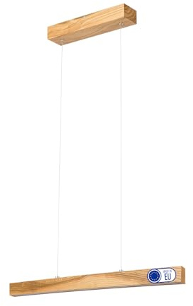 alfalux Hängelampe Hängeleuchte - Deckenlampe aus Holz - LED Lampe - Pendelleuchte - Neutralweiß 60 cm LED60KB-4K-RUSTIKAL