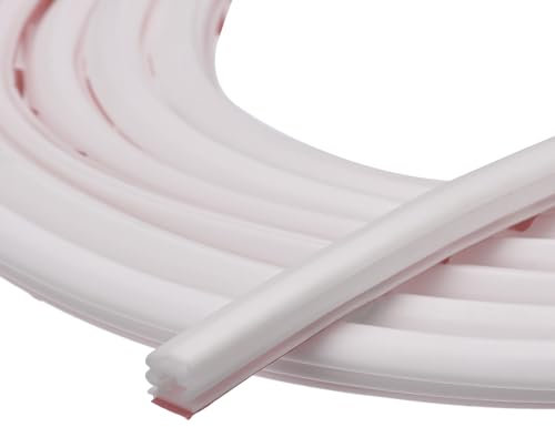 Uxcell Weather Stripping Seal Strip, 6 Meters x 10mm x 15mm Self Adhesive Rubber for 12-14mm Gap, Window and Door Soundproofing and Frame Gap Blocker (White)