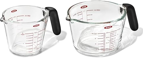 OXO Good Grips Lot de 2 tasses à mesurer en verre et 4 tasses