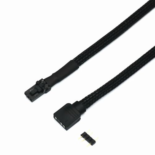 gpuconnect Motherboard RGB Header to Corsair 3/4 Pin Fan 5V ARGB Adapter Cable - 50cm (3 Pin/Male Version)