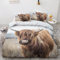 ZDABAOEC Bettwäsche Highland Cow 135x200, Hochlandrind Wendebettwäsche, Weiche Kuschelige Microfaser Bettbezug 2er Set, 1 Kopfkissenbezug 80x80, mit Reißverschluss