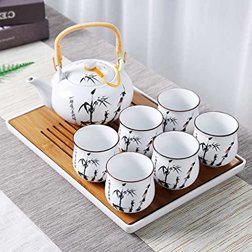 Juego de vajilla, 8 Piezas Juego de té de Kung fu de Color esmaltado de Porcelana Hecho a Mano Juego de té Zen Tea Health Teaset Tetera de Gran Capacidad Taza de té Cafetera y Tazas de café