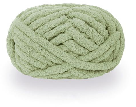 maikeduo Dicke Wolle, Diameter 2cm Chunky Wool, Grob Gestrickte Kuscheldecke, Roving Garn Zum Handstricken Häkeln, Grobstrick Weiches Wollgarn Haustier Bett Sofa (grau Grün)