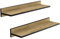 Wandregal, Schweberegal (2 Stück), stabile Wandboards, 60 cm Hängeregale, mit unsichtbaren Halterungen, für Bad, Schlafzimmer, Küche, Büro, Wohnzimmer, Eiche mit Eiche-Wandleiste, Schwarz Finish