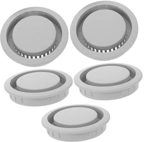 jojofuny 5pcs Ventilation Hole Cover Air Vent Extender for Under Furniture Pipe Plugs Cap Max Air Vent Cover for Rv Cabinet Cap Plugs Magnetic Vent Covers Round Vent Cover Bung Caps Plastic