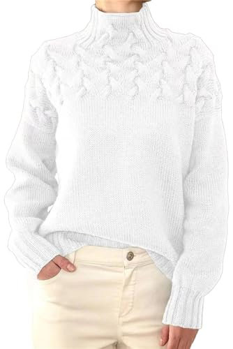 Ugerlov Cashmere Jumper for Women - Ladies White V Neck Long Batwing Hoodie Sweater - Oversized Plain UK