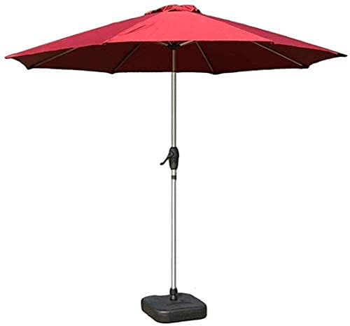 ASumPio Housewares Sonnenschirm, Gartenschirm, 9 Fuß, Aluminium-Terrassenschirm Mit Kurbel Und 8 Stabilen Streben Für Garten, Hinterhof, Terrasse, Pool Und Mehr, Ohne Ständer,