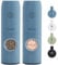 SAKAMOSH Lot de 2 moulins à poivre et sel électriques, rechargeables, grosseur réglable avec lumière LED, salière et poivrière électriques rechargeables (bleu)