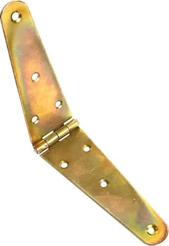 BK SHOP Türband Galvanisierter Stahl Gold | Scharniere Gartentor Türband Holztür Torscharniere Schwerlast | Beschläge Gartentor für Türen Tore Gartenmöbel Fenster - 250 x 45 x 2mm