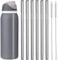 Metal Replacement Straws for Owala Water Bottle 40 oz, Reusable Stainless Steel Straws 6 PCS With 2 Cleaning Brush Compatible With Owala Water Bottle