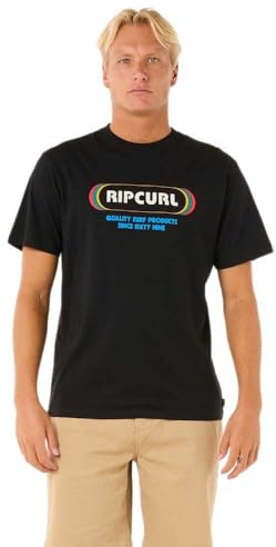 Rip Curl Men's Surf Revival Yo Mumma Tee T Shirt Top Black