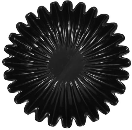 Alipis Ruffled Decorative Bowl Table Decor Black Decorative Bowl Black Serving Bowl Scallop Bowl Candy Bowl Scalloped Tray Large Decorative Bowl Marble Bowl Footed Bowl Fruit Bowl Resin
