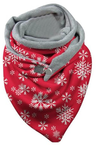 Langer Damenschal mit Knöpfen, gemütlicher Strickschal mit Knopfverschluss, vielseitiges Winteraccessoire, weich und warm, perfekt für kaltes Wetter FjE812 (Red, One Size)