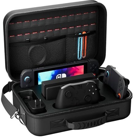 ProCase Hard Carrying Case for Nintendo Switch 2 2025, Large Storage Organizer with Shoulder Strap and 24 Game Card Slots, Portable Travel Bag Holder for Switch 2 Dock Console Joy-Con and Accessories