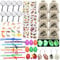 FEMBW® Dino Kindergeburtstag Mitgebsel Set, Party Give Aways Gastgeschenke Jungen mit Lupe Leuchtende Schlüsselanhänger Kordelzugbeutel Dino Eier Skeleton und 3D Dino Stickers, Dino Geburtstag Deko
