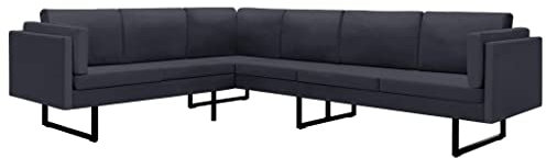 ULUYYUC Reading Chair Big Sofa Moderne Sessel Kleine Sofa - Ecksofa Dunkelgrau Stoff für Schlafzimmer Küche Balkon Jugendzimmer