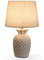 LIT AMPO Rechargeable Cordless Table Lamp, Remote Control Timer Dimmer, Ceramic Base & Linen Fabric Shade, Battery Powered Color Changing Light, Small Nightstand Lamp for Bedroom, Kitchen, Living Room