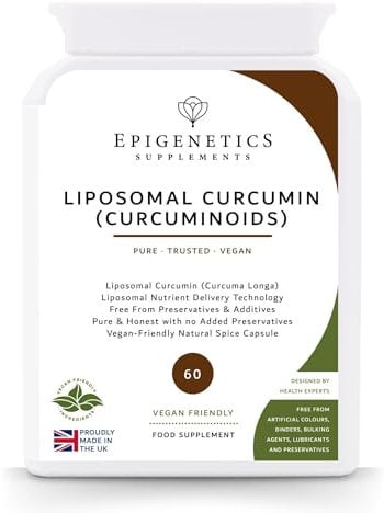 Liposomal Curcumin | High Strength 400mg per 2 Capsules. 60 Capsules, Vegan Friendly, Made in The UK by Epigenetics Supplements