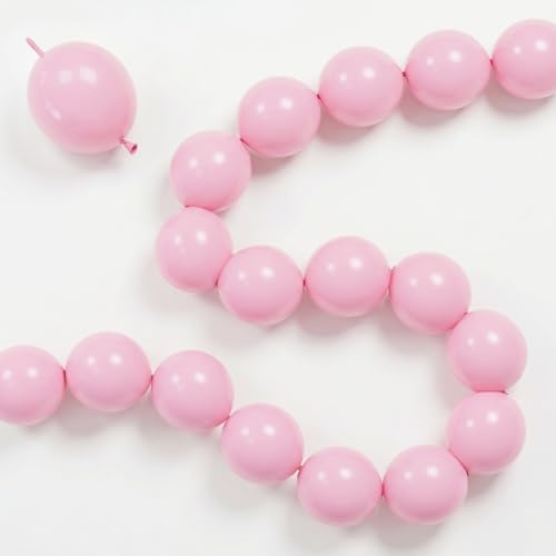 Pastellrosa Schnellverbindungsballons, 100 Stück, 25,4 cm, babyrosa, Verbindungsballons für die Herstellung von Luftballon, Wand, Herzbogen, Schwanzballon für Mädchen, Hochzeit, Geburtstag, Babyparty