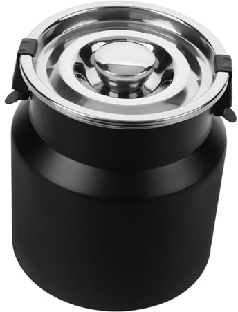 Mobestech Togarhow Milk Can Stainless Steel Milk Jug Storage Jar Label Airtight Biscuit Jars Lids