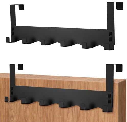 Sandiyago Türgarderobe zum Einhängen – Metall, Matt, 43x4.5 cm | Stabile Türhakenleiste, Anti-Rutsch, platzsparend & flexibel für Flur, Bad, Schlafzimmer & Küche einfache Montage ohne Bohren