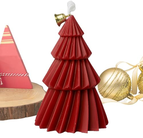 Wezalget Vela perfumada de cera con forma de árbol de Navidad – Decoración natural para el hogar, centro de mesa, salón, estudio, dormitorio, comedor, iglesia
