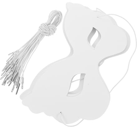 HANABASS 40 Pièces Masques Blancs à Peindre Demi-masque Artistique Papier pour Garçon Fille DIY Créatif pour Carnaval Halloween Fêtes et Ateliers Art