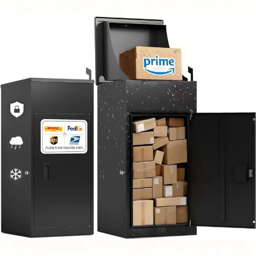 KAER Outdoor Anti-Theft Package Box, Weatherproof Lockable Parcel Drop Box