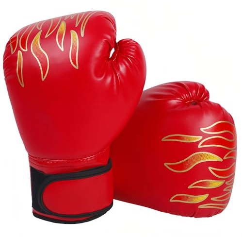 Guanti da Sparring Junior,Guantoni da Boxe per Bambini per Muay Thai,Taekwondo,Arti Marziali,Guanti da Allenamento per Bambino dai 3 ai 12 Anni,Ottimo Regalo,Regolabile,Rosso