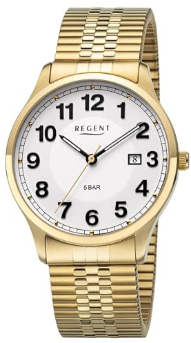 REGENT Herrenuhr mit Zugband Goldfarben F-1574