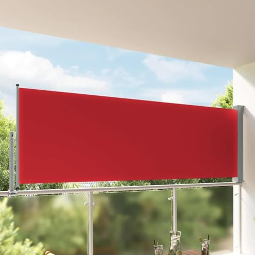 Generico Cortina lateral retráctil para patio, 120 x 300 cm, color rojo, sombrillas y parasol