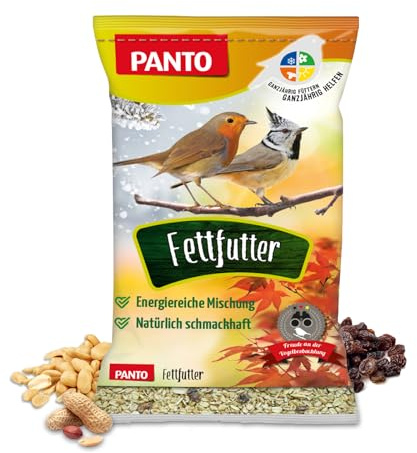 PANTO Fettfutter für Wildvögel 2,5 kg – energiereiches Vogel Fettfutter mit Erdnüssen, Getreide & Früchten, ganzjähriges Wildvogelfutter für Körner- und Weichfresser