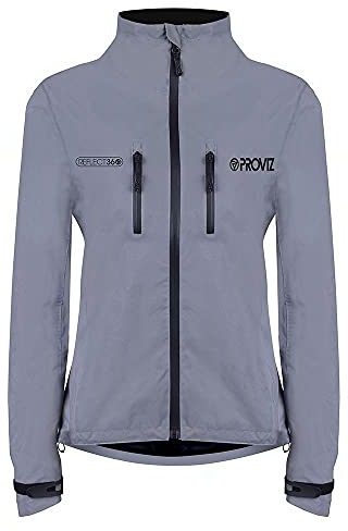 Proviz Damen Reflect 360 Bike Jacke, Silber-Grau, 40