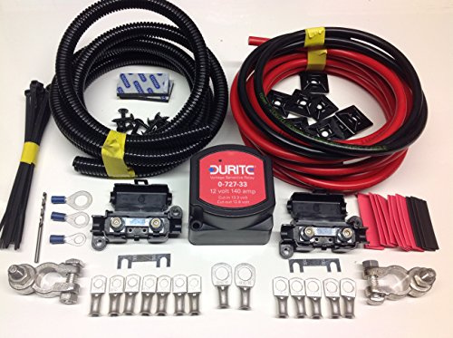 6mtr Split Charge Relay kit with Durite 12V 140amp Intelligent Voltage sense Relay & 110amp Leads