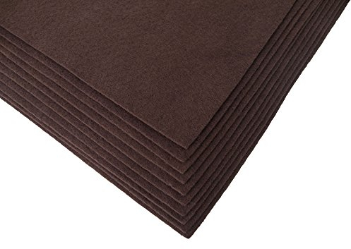 Bastelfilz Bögen 10er-Pack flex Filz DIN A4, Stärke 1,5-2mm, Filzplatte, 29 Farben, Farbe:braun