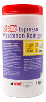 Etolit Kaffeefettlöser,Brühgruppen Espressomaschinen Reiniger 1 x 1Kg entfernt Tee + Kaffeeablagerungen, geeignet für alle gängigen Siebträgermaschinen wie ECM,ISOMAC,VIBIEMME,RANCILIO,BEZZERA,ROCKET