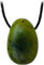 Kaltner Präsente Edelstein Halskette mit Anhänger/Kanada Jade Grün/Lederband mit gebohrtem Trommelstein Tropfen Anhänger/Hochwertiger Edelsteinanhänger/Lederkette