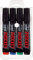 uni-ball 242545000 5.7 mm PM-126 Prockey Chisel Tip Permanent Markers - Assorted Colours (Pack of 4)