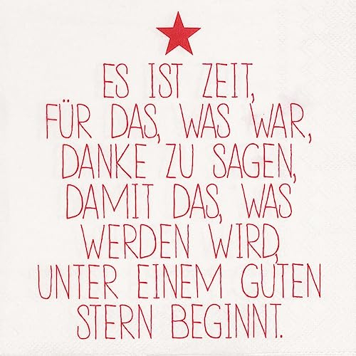 Servietten 'Es ist Zeit' - 20 Stück, Weiß oder helles Beige, 1-lagig