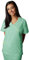 Adar Uniform für Pflegepersonal, mit Scheinwickeldesign Gr. Large, Mint/Banana