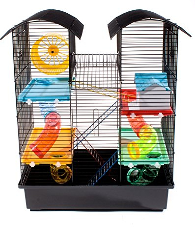 XXL Nagerkäfig Hamster Mäuse Käfig viele Röhren CH2 schwarz bunt