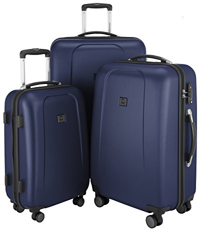 HAUPTSTADTKOFFER - Wedding - 3er Koffer-Set Trolley-Set Rollkoffer Reisekoffer, TSA, Doppelrollen, (S, M & L), Dunkelblau