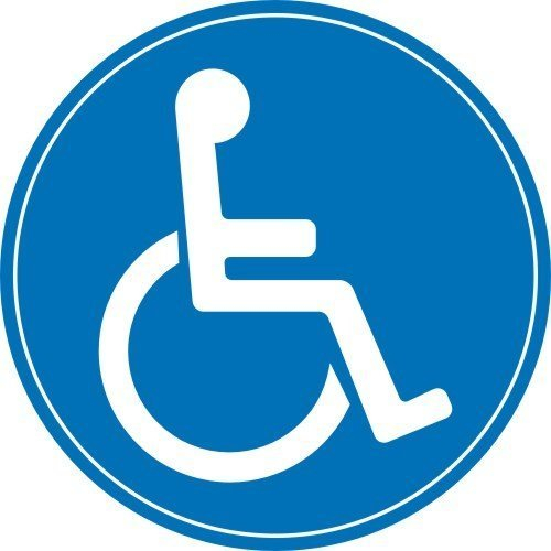 1 Rollstuhl-Aufkleber innenklebend I Ø 10 cm I kfz398 I Sticker Behinderten-Symbol Behinderung schwerbehindert Behinderten-Transport Rollstuhl-Fahrer